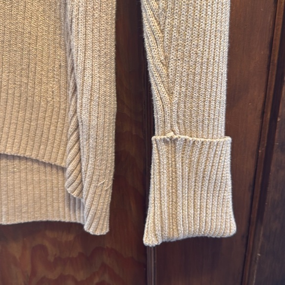 Calvin Klein Tan With Gold Metallic Cowl Neck Sweater - Picture 5 of 14
